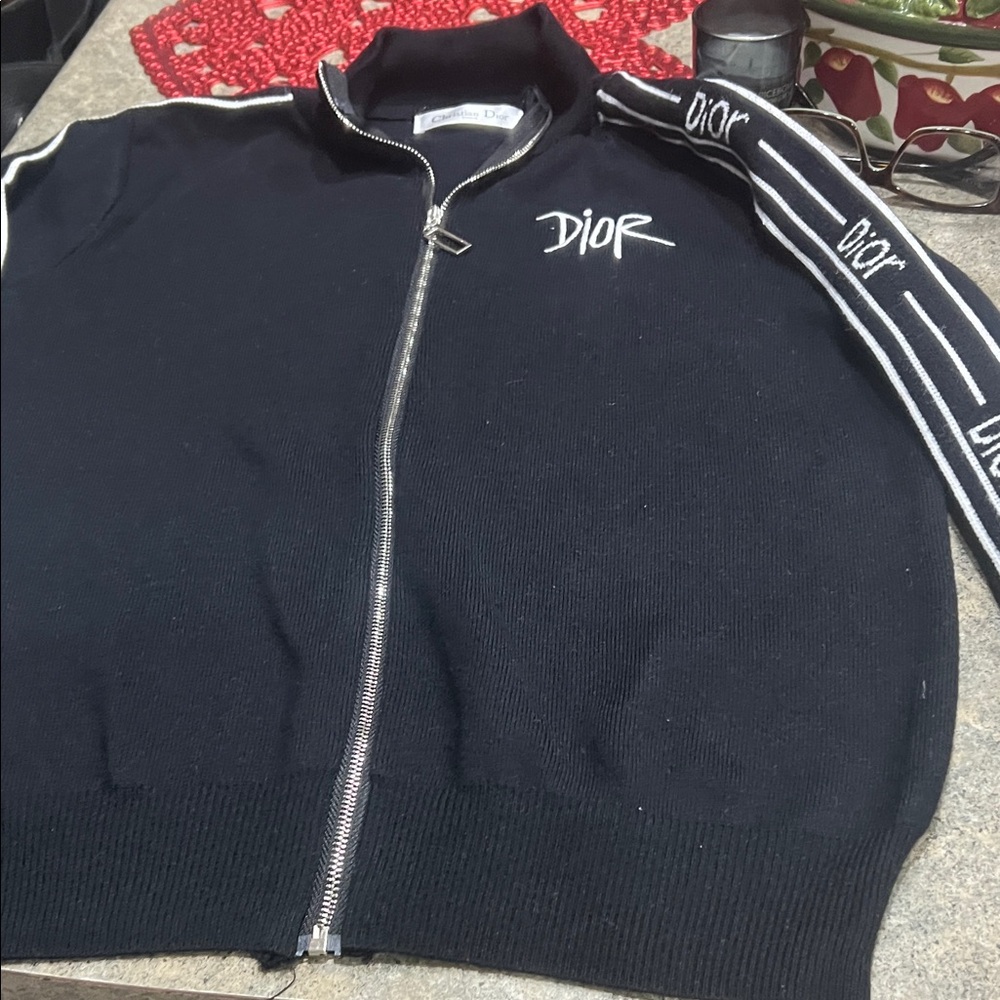 Dior girls Black Zip-Up Sweater